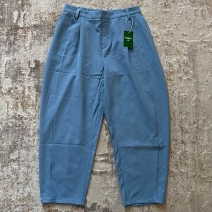 Halara Women's High Waisted Tapered Blue Pleated Front Work Pants NWT - Large